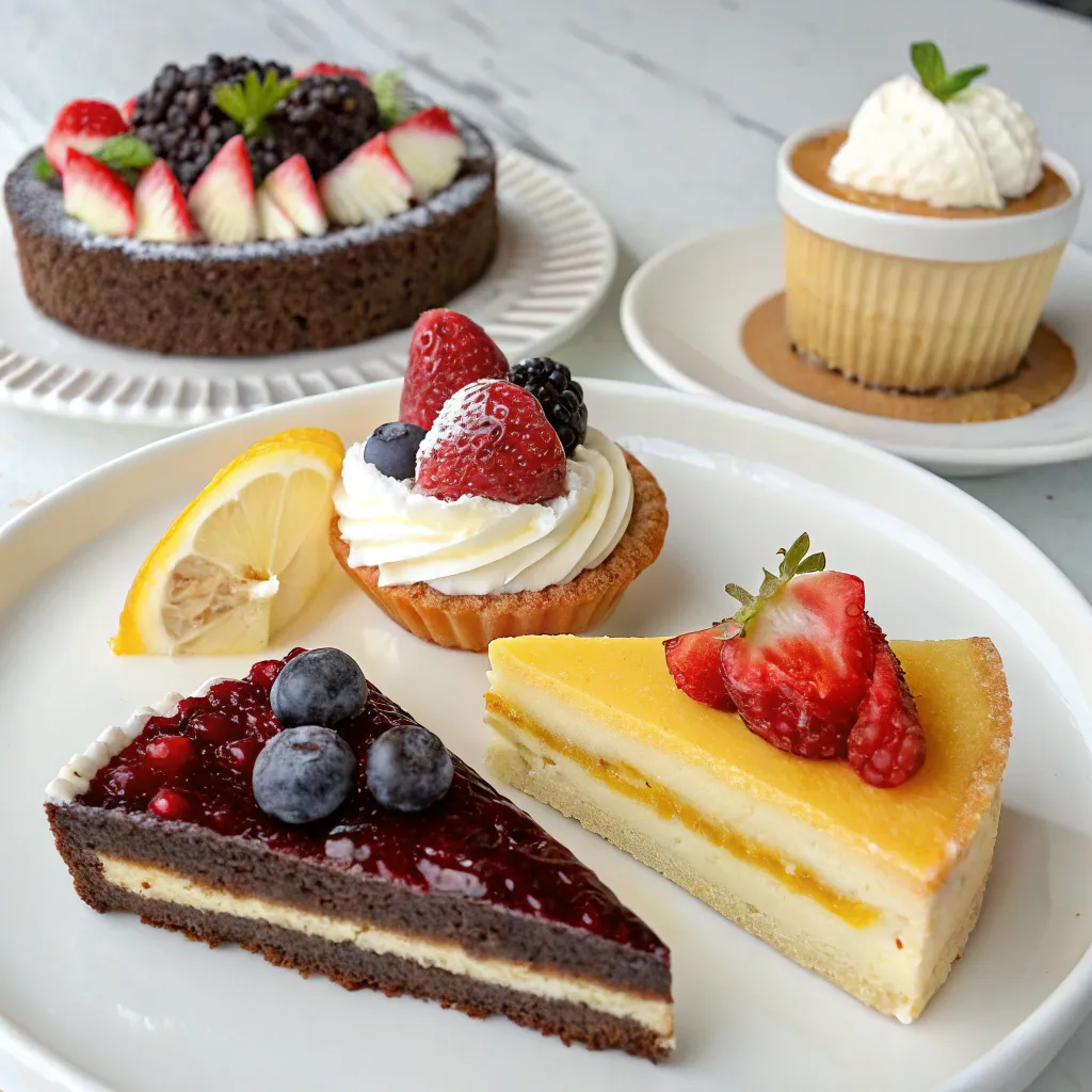 A variety of desserts