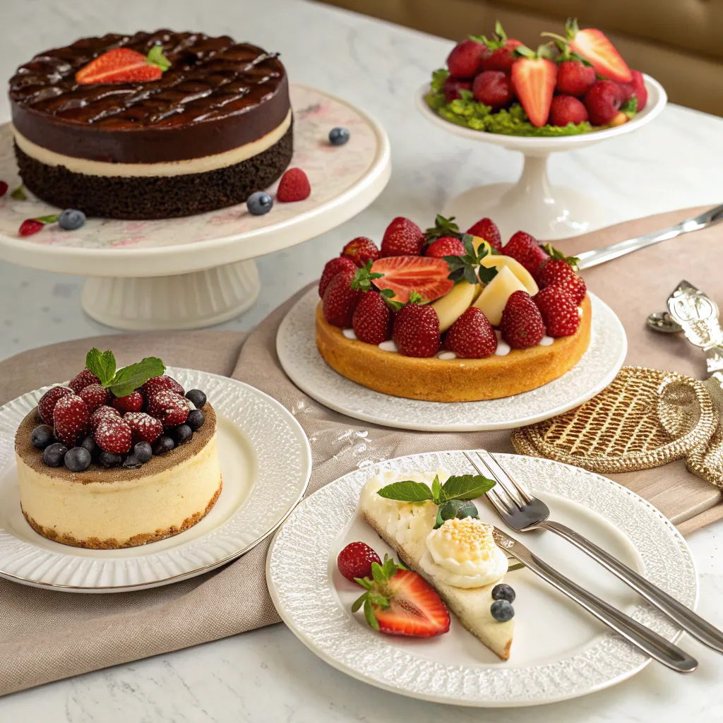 Dessert creations on a table